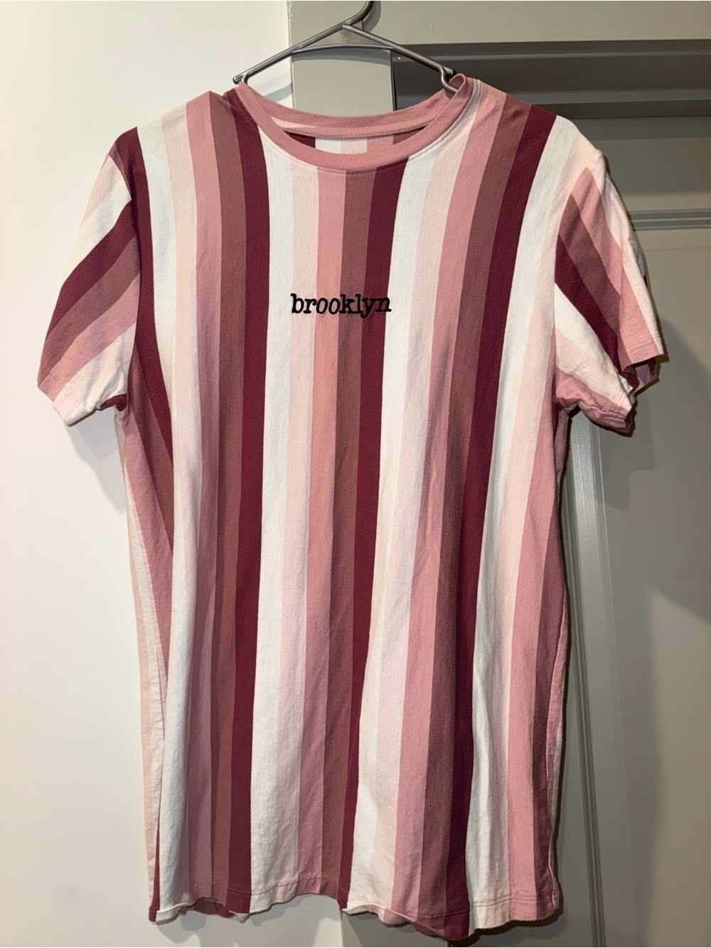 Brooklyn Striped Crewneck T‑Shirt - Pink/Mauve